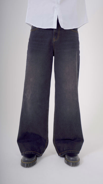 SIGNATURE BAGGY DENIM WASHED BLACK