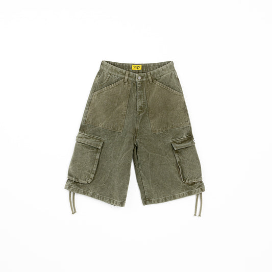 FISHER SHORT (GREEN STONE WASHED)