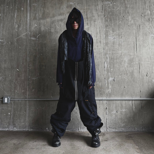3 BUTTON HOODIE (NAVY)