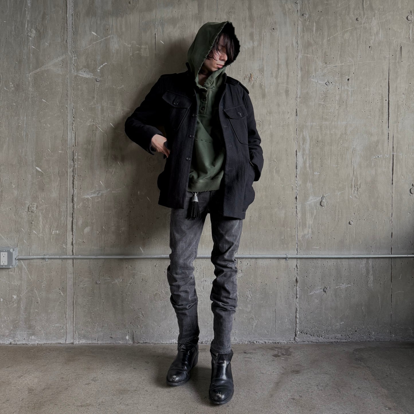 3 BUTTON HOODIE (FOREST GREEN)