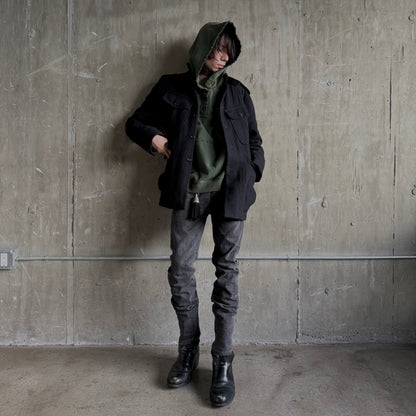 3 BUTTON HOODIE (FOREST GREEN)