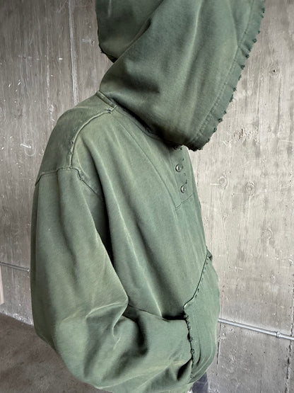 3 BUTTON HOODIE (FOREST GREEN)