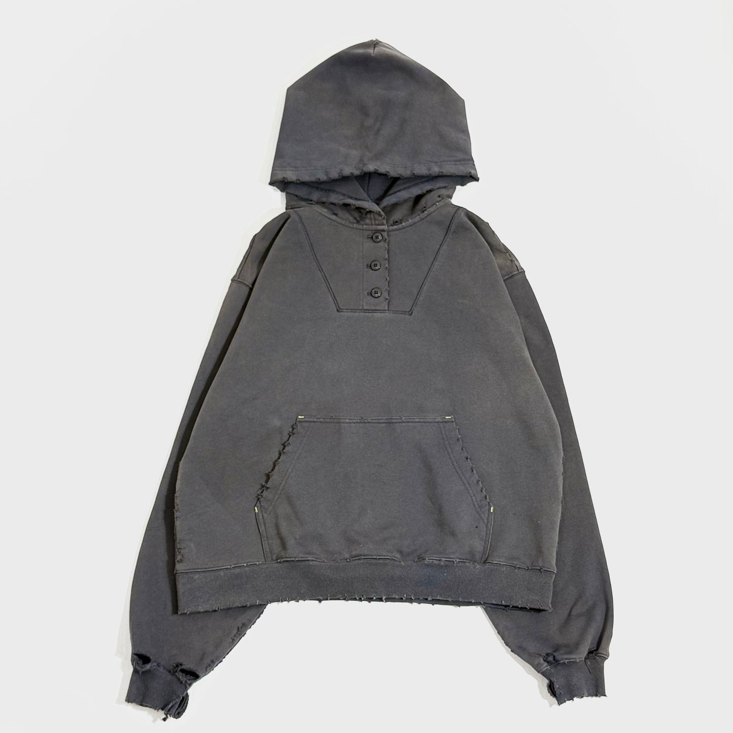 3 BUTTON HOODIE (GREY)