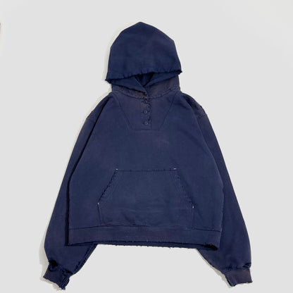 3 BUTTON HOODIE (NAVY)
