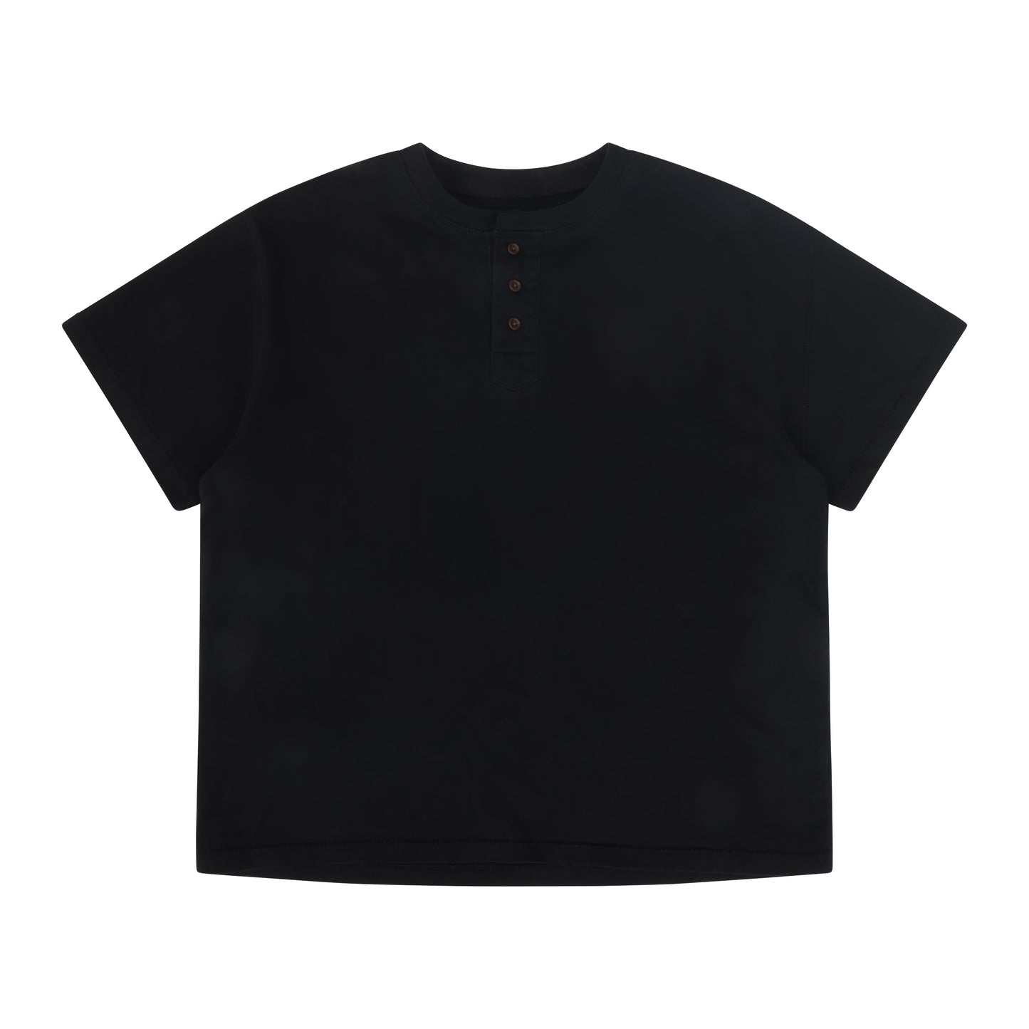 BLACK SHORT SLEEVE HENLEY