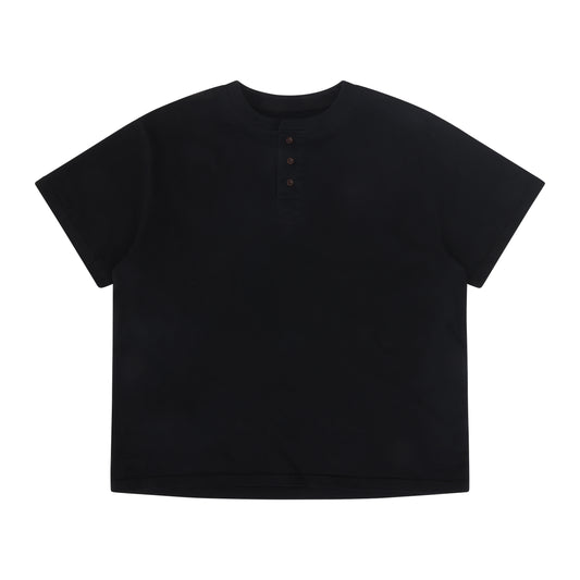 BLACK SHORT SLEEVE HENLEY