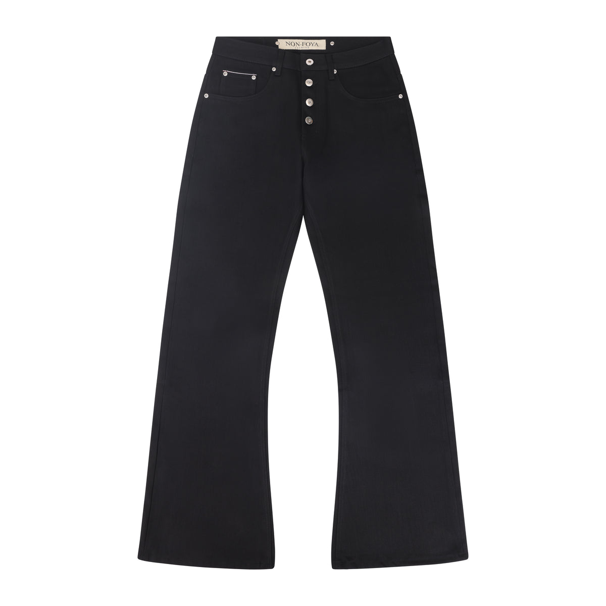 BLACK FLARED SELVEDGE JEAN – NON-FOYA ARCHIVE