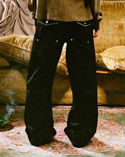 BLACK FLARED SELVEDGE JEAN